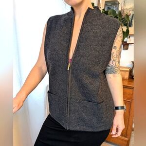 Vintage KAREN SCOTT -  100% wool sweater vest - grey - 1X